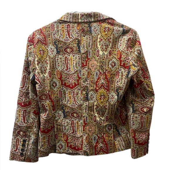 DKNY Women's Red and Cream Patterned Blazer - Picture 6 of 6